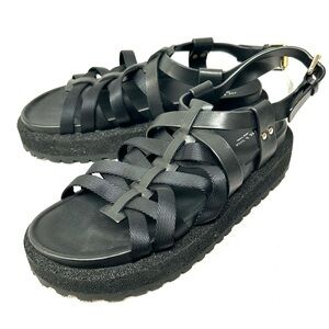 Rag & Bone Platform Chunky Sandals Size 10 Fisherman Black Ankle Strap